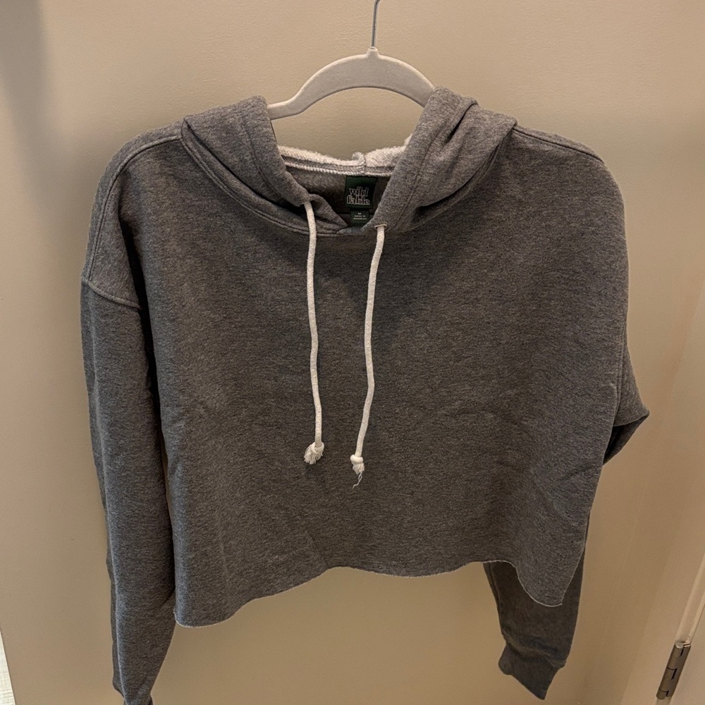 Wild Fable Charcoal Cropped Hoodie